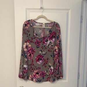 NWOT Sew In Love Floral Blouse - Pink and Purple